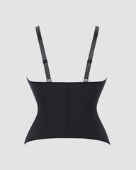 Leopard Print Heart Cutout Corset Top - Spaghetti Strap Bustier Lingerie
