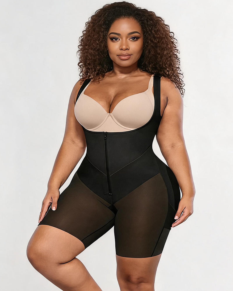 Front Zipper Shapewear Bodysuit - Tummy Control Butt Lift Body Shaper