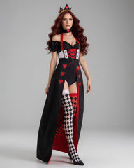 Queen of Hearts Costume Set - Corset Bodysuit with Crown