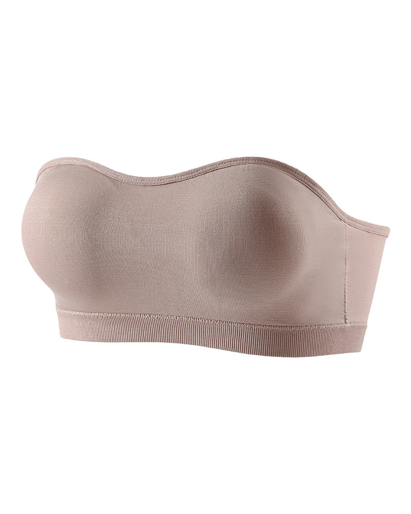 Strapless Side Hook Bandeau Bra Seamless Padded Tube Bra