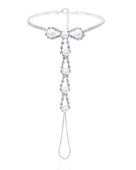 Pearl Rhinestone Toe Anklet - Sexy Foot Chain Bracelet with Tassel