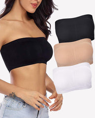 Strapless Bandeau Bra - Wireless Seamless Tube Top Basic Bra