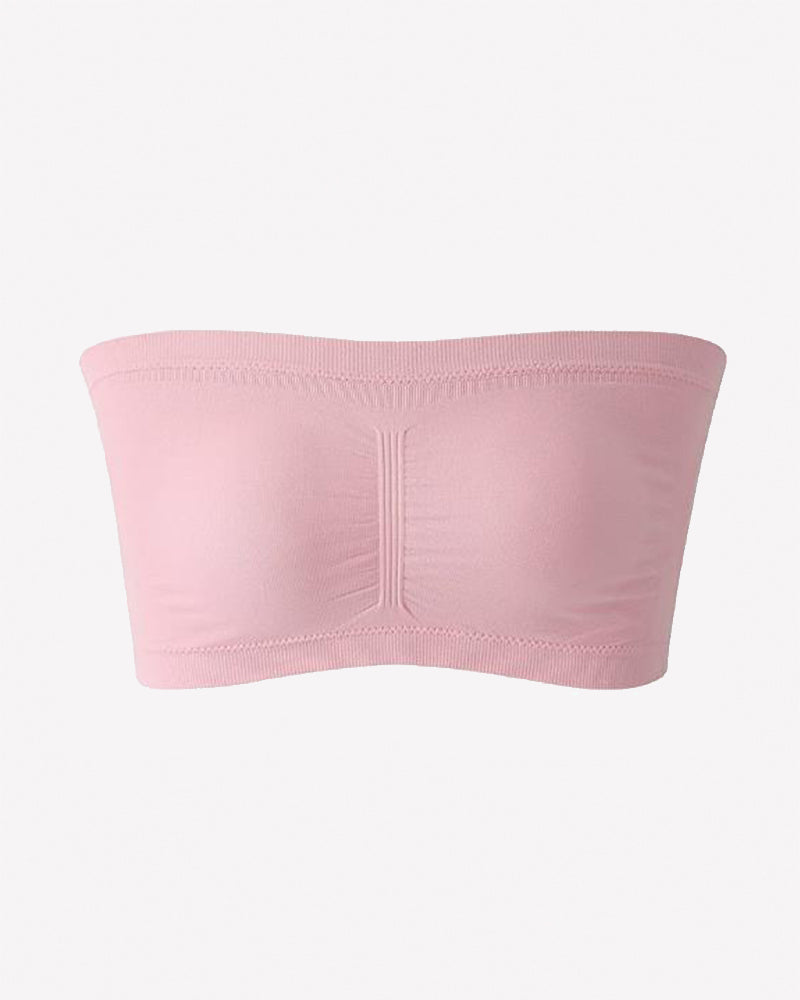 Strapless Bandeau Bra - Wireless Seamless Tube Top Basic Bra