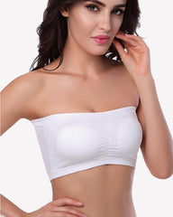 Strapless Bandeau Bra - Wireless Seamless Tube Top Basic Bra