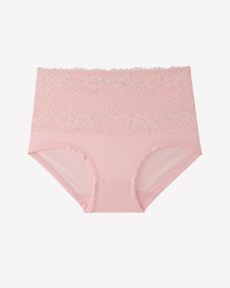 High Waisted Lace Panties Full Coverage Floral Lace Briefs