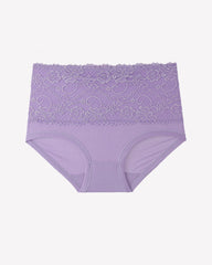 High Waisted Lace Panties Full Coverage Floral Lace Briefs