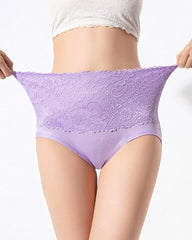 High Waisted Lace Panties Full Coverage Floral Lace Briefs