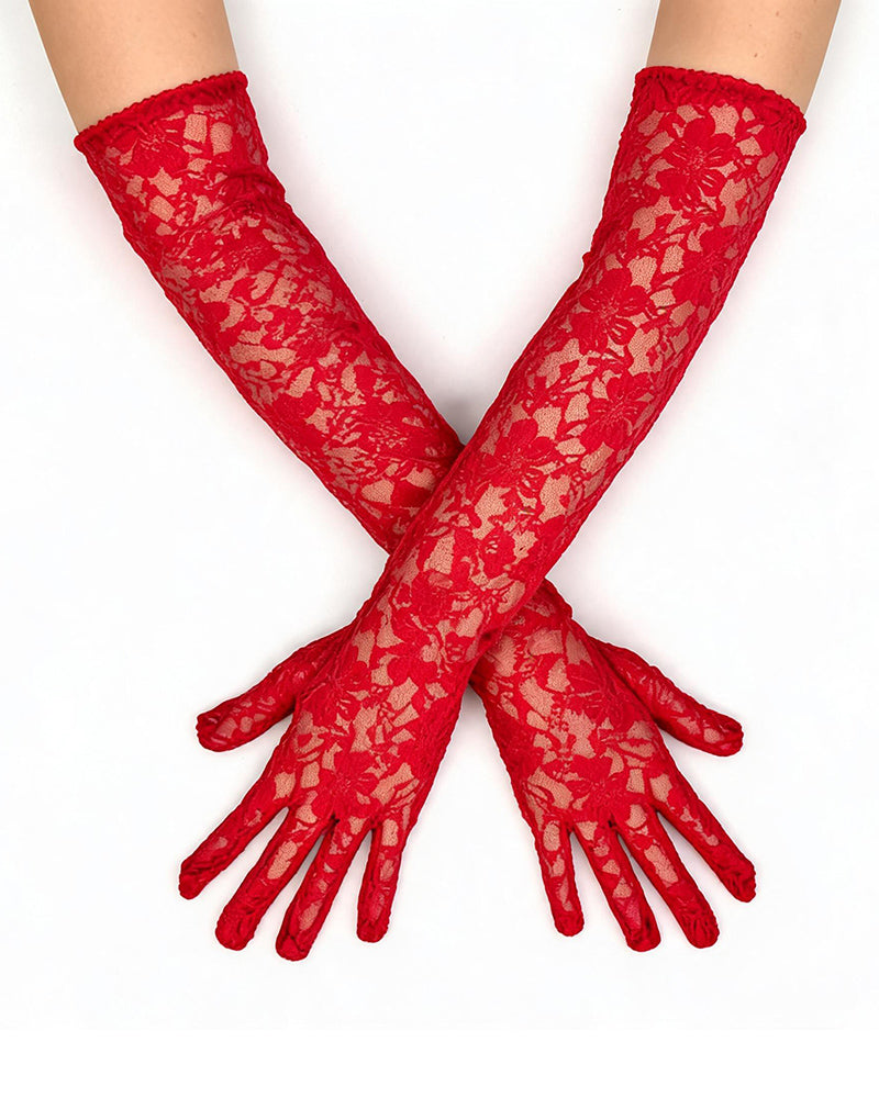 Lace Long Gloves Elbow Length