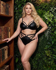 Lace Spaghetti Strap Bralette and High Waist Brief Lingerie Set