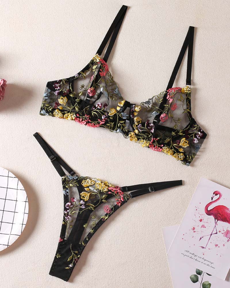 Tie Knot Bralette and Panty Lingerie Set