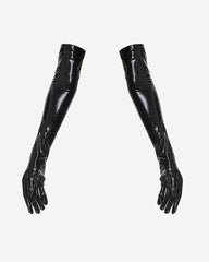 Faux Leather Opera Length Gloves