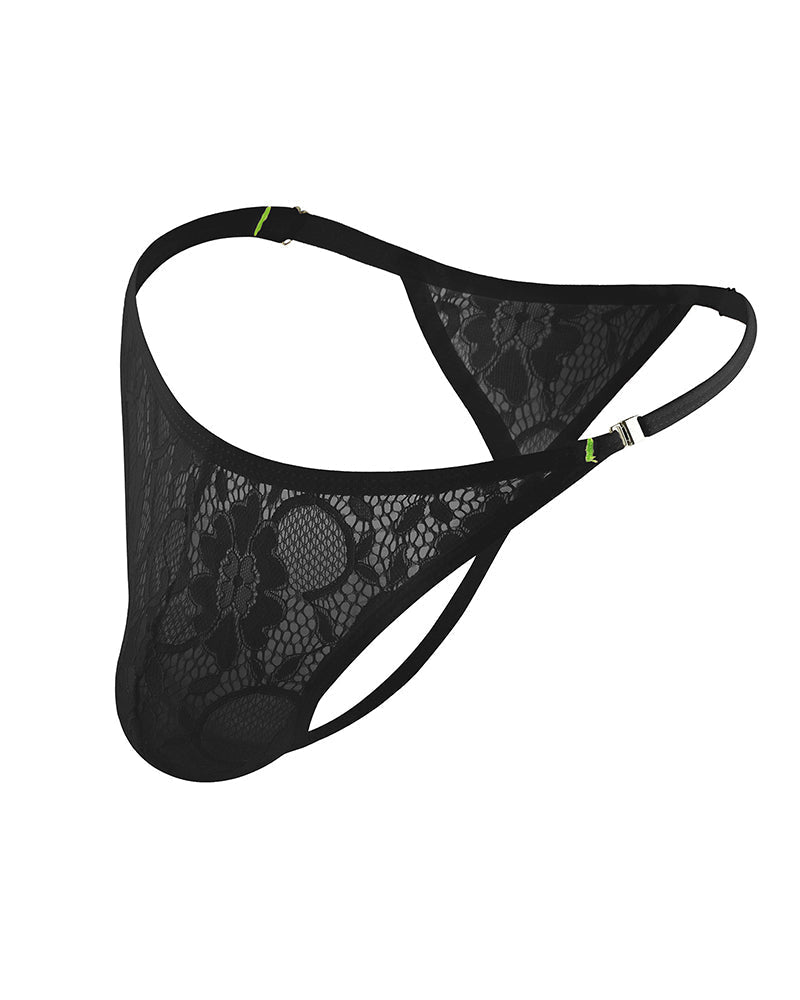 Men's Lace Floral G-String Thong Briefs