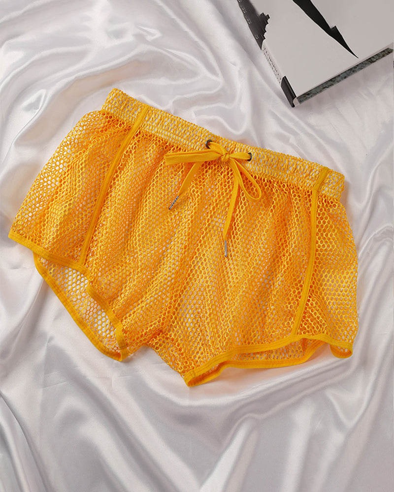 Men's Open Mesh Drawstring Shorts