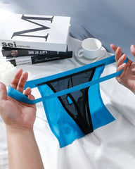 Men's Sheer G-String Thong with Satin Pouch