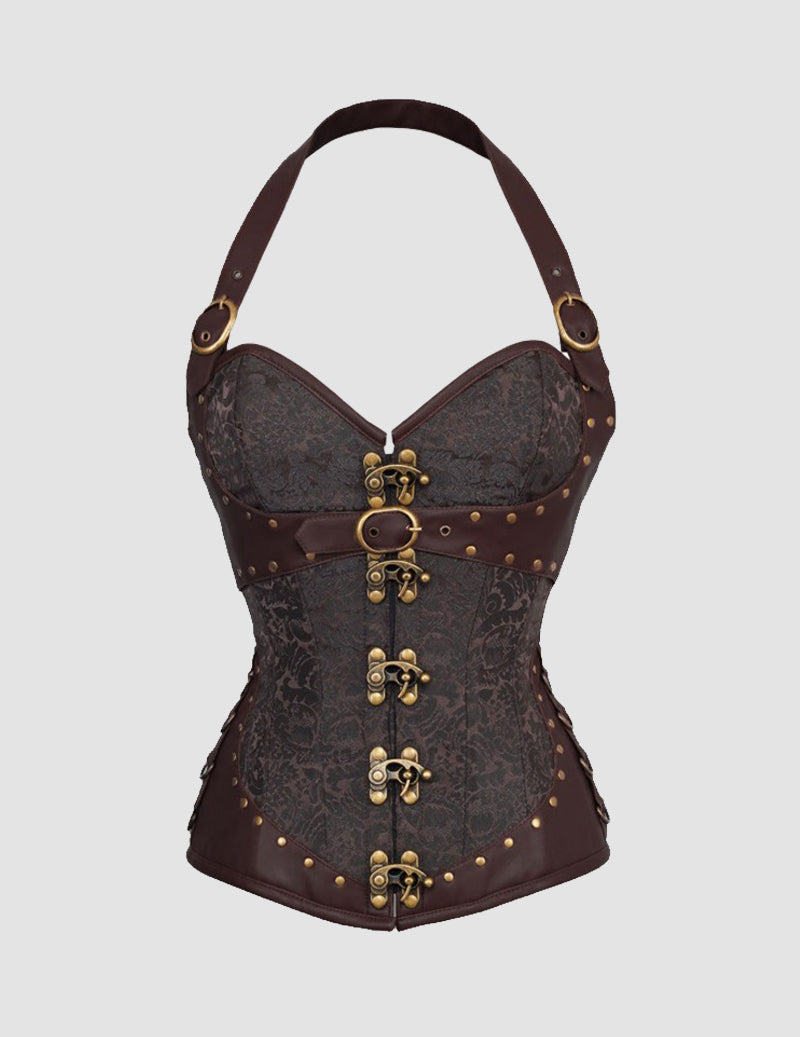 Halter Neck Steel Boned Gothic Corset Bustier
