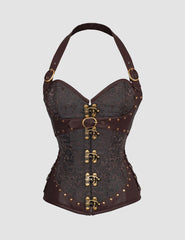 Halter Neck Steel Boned Gothic Corset Bustier