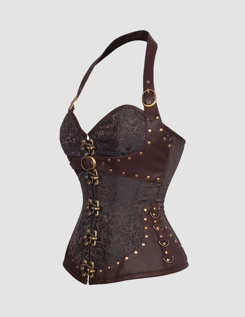 Halter Neck Steel Boned Gothic Corset Bustier