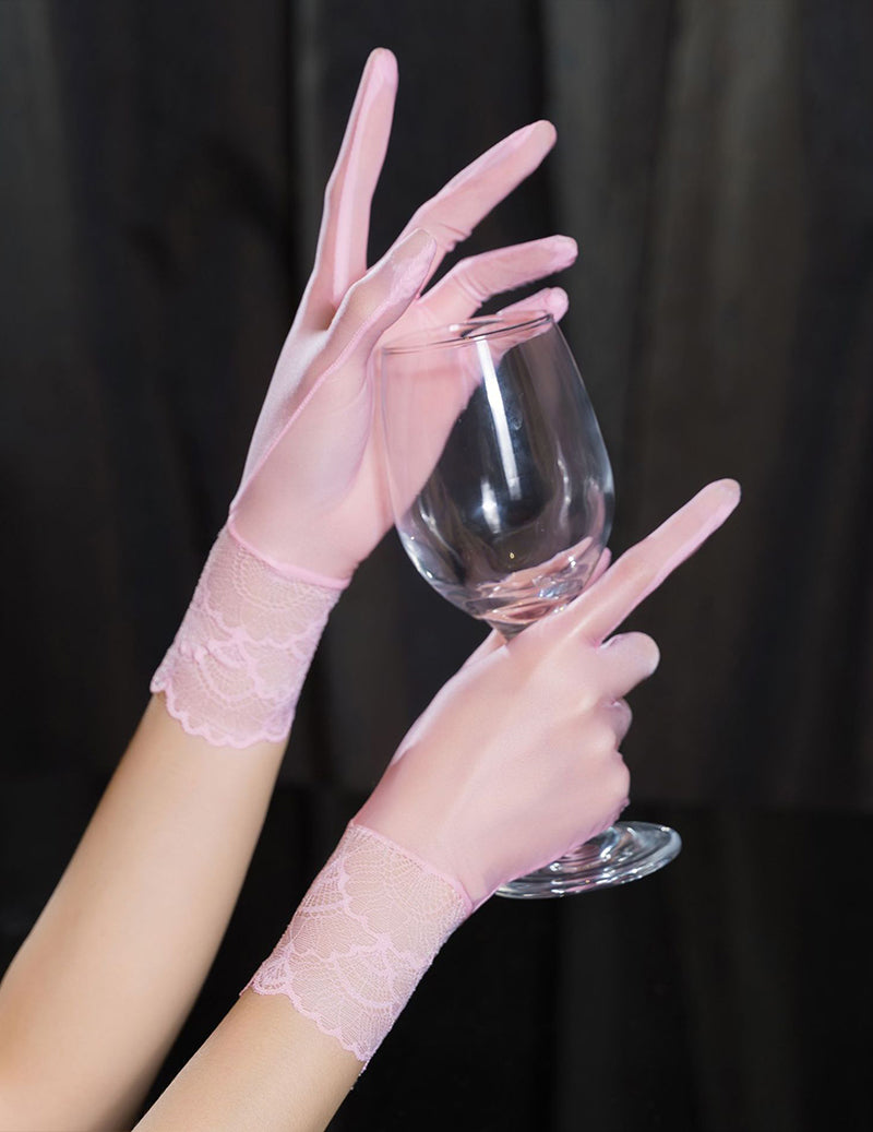 Sheer Oil-Shiny Opera Gloves