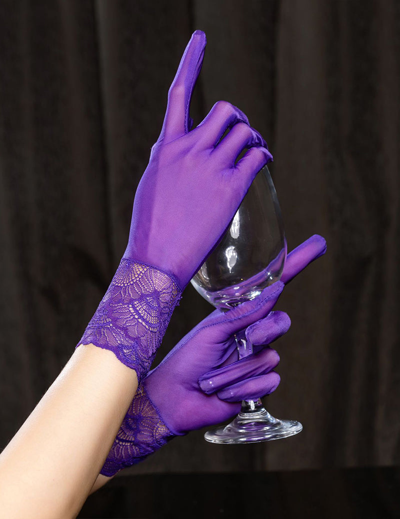 Sheer Oil-Shiny Opera Gloves