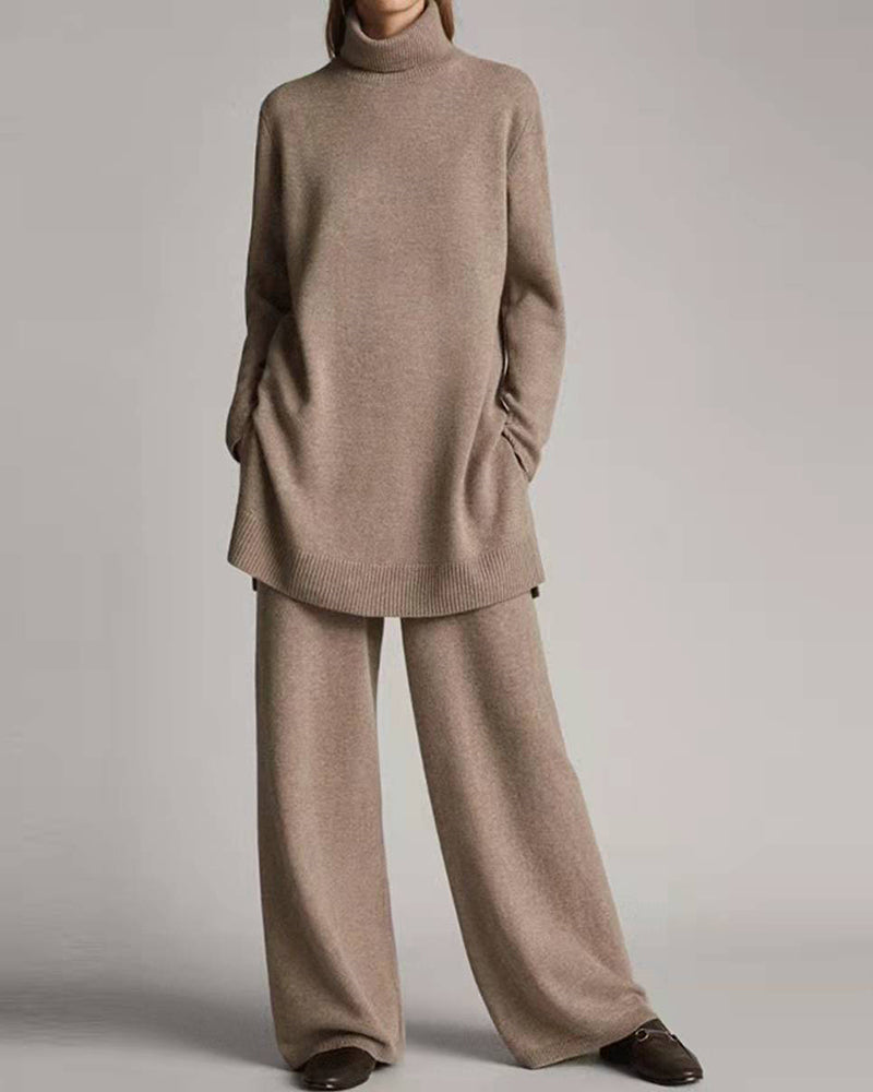 Sweater Top Wide Leg Pants Sets